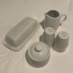 Threshold Porcelain Set: Butter Dish, Creamer, Salt + Pepper, and Sugar Dish